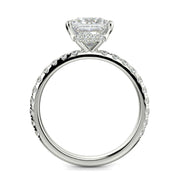 Isabella Princess Cut Pave Hidden Halo 4 Prong Claw Set Engagement Ring Setting - Nivetta